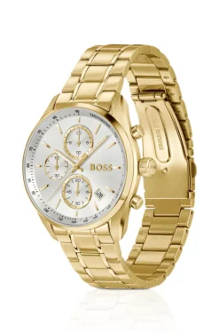 GRAND PRIX 40 Gold-tone watch with silver-white dial