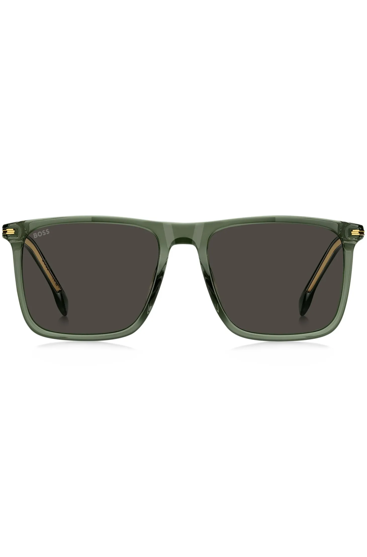 Green-acetate sunglasses with gold-tone trims