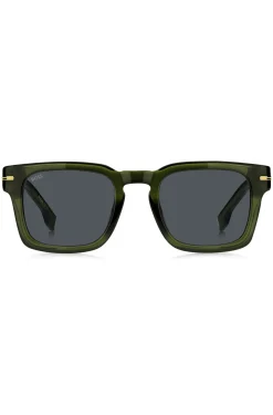 Green-acetate sunglasses with gold-tone hardware