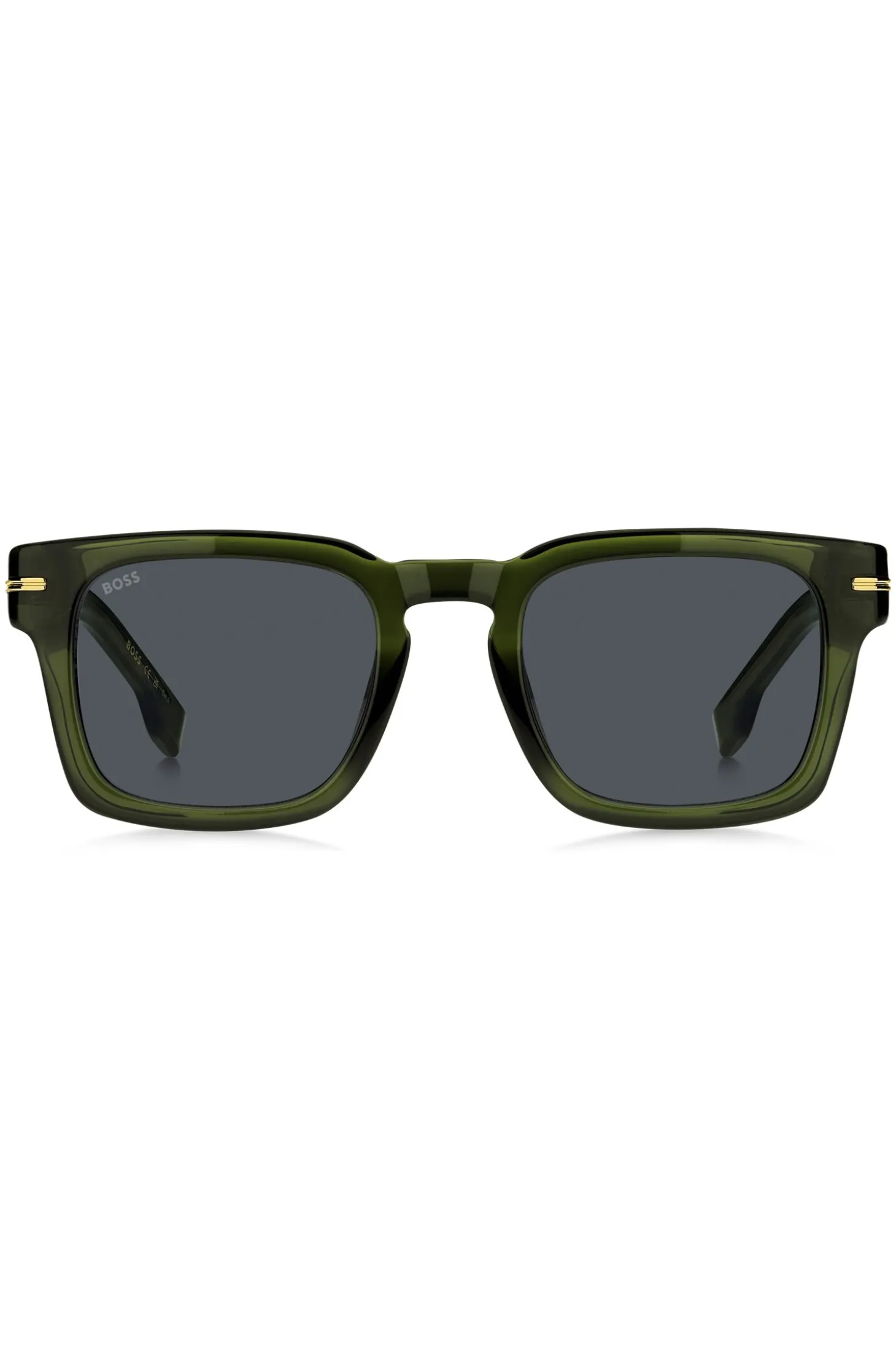 Green-acetate sunglasses with gold-tone hardware
