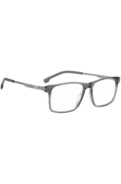 Grey-acetate optical frames with temple stripe