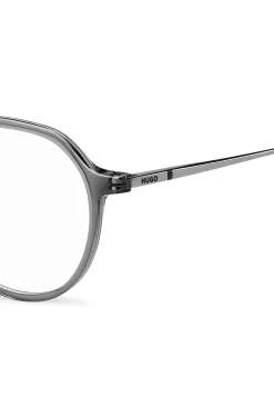Grey-acetate optical frames with metal temples