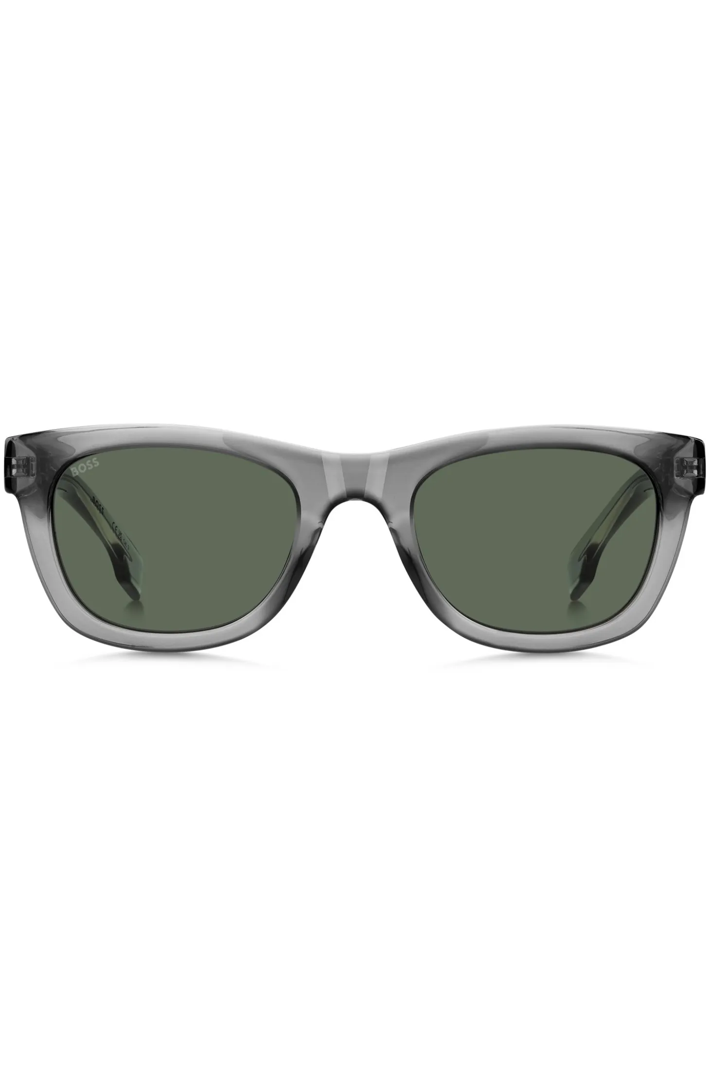 Grey-acetate sunglasses with 3D logo