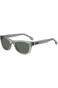 Grey-acetate sunglasses with 3D logo
