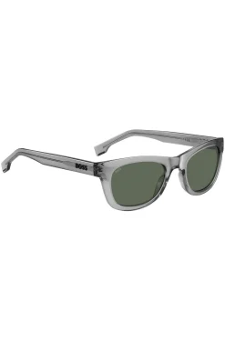 Grey-acetate sunglasses with 3D logo