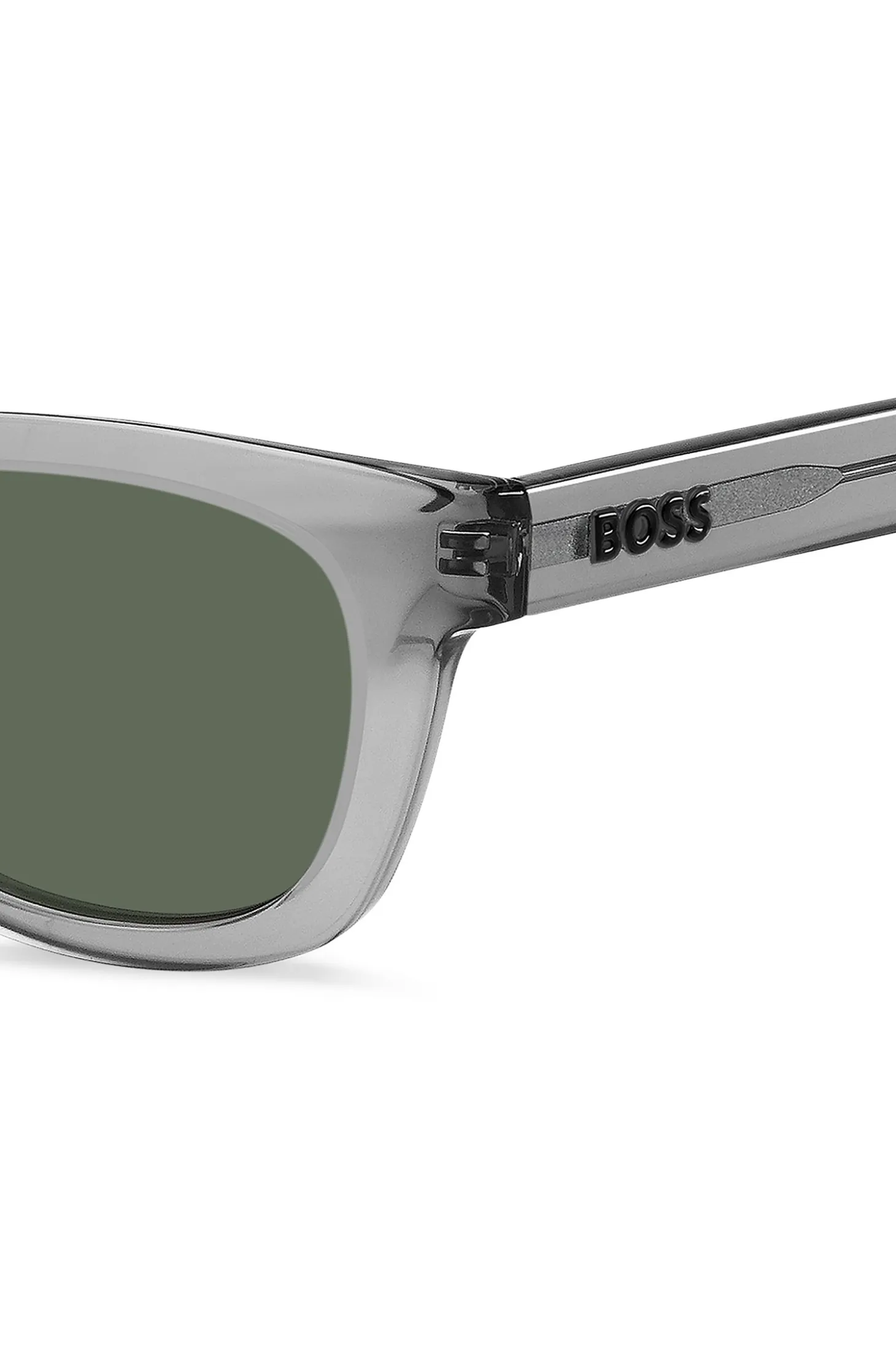 Grey-acetate sunglasses with 3D logo