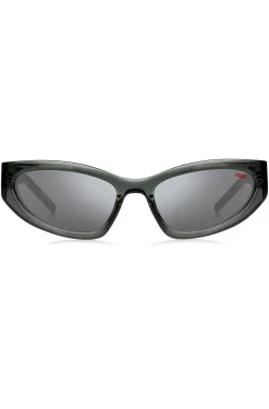 Grey-acetate sunglasses with 3D monogram