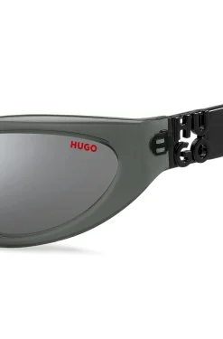 Grey-acetate sunglasses with 3D monogram