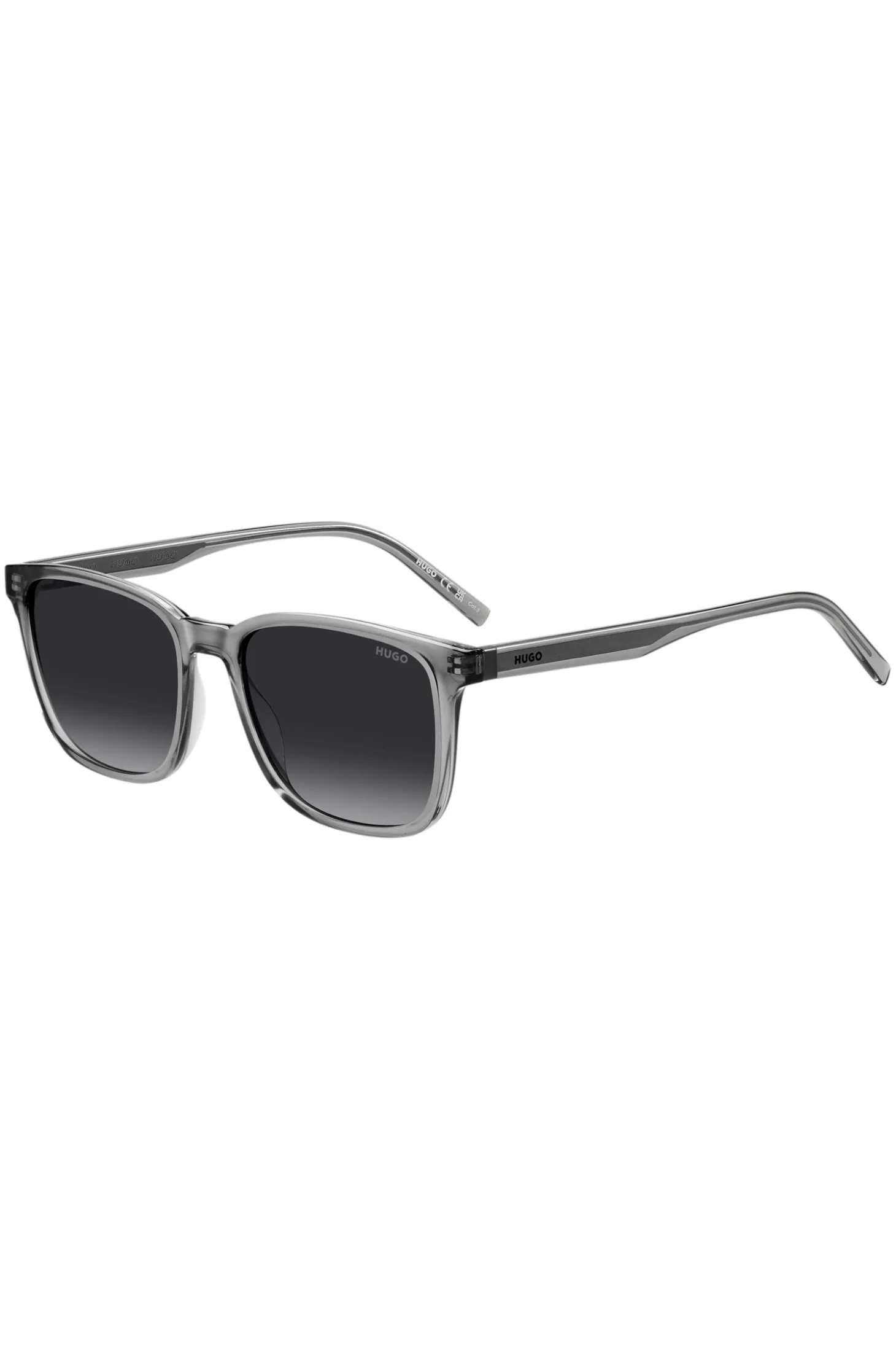 Grey-acetate sunglasses with silver-tone core wire
