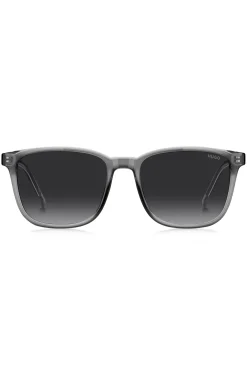 Grey-acetate sunglasses with silver-tone core wire