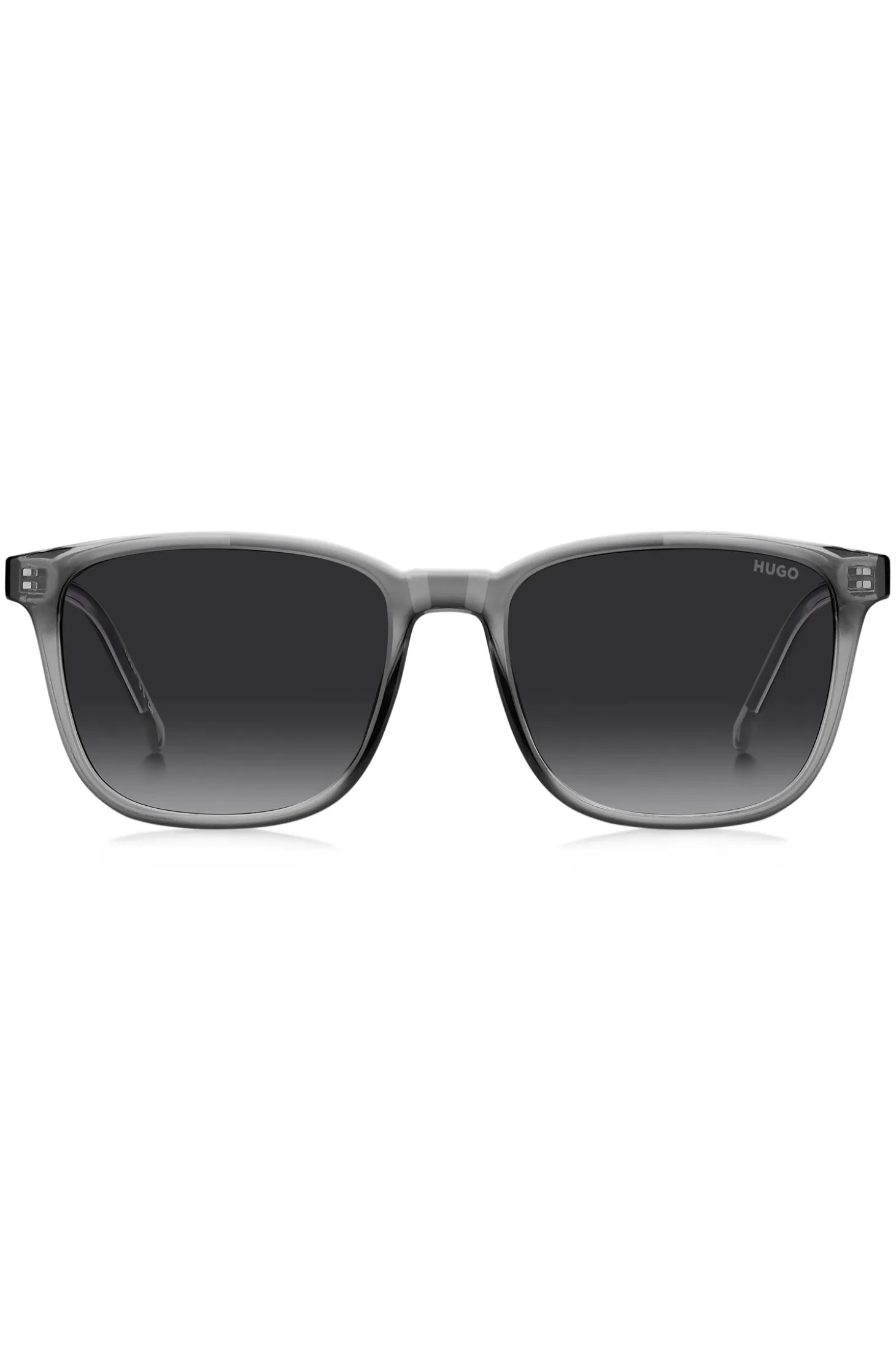 Grey-acetate sunglasses with silver-tone core wire