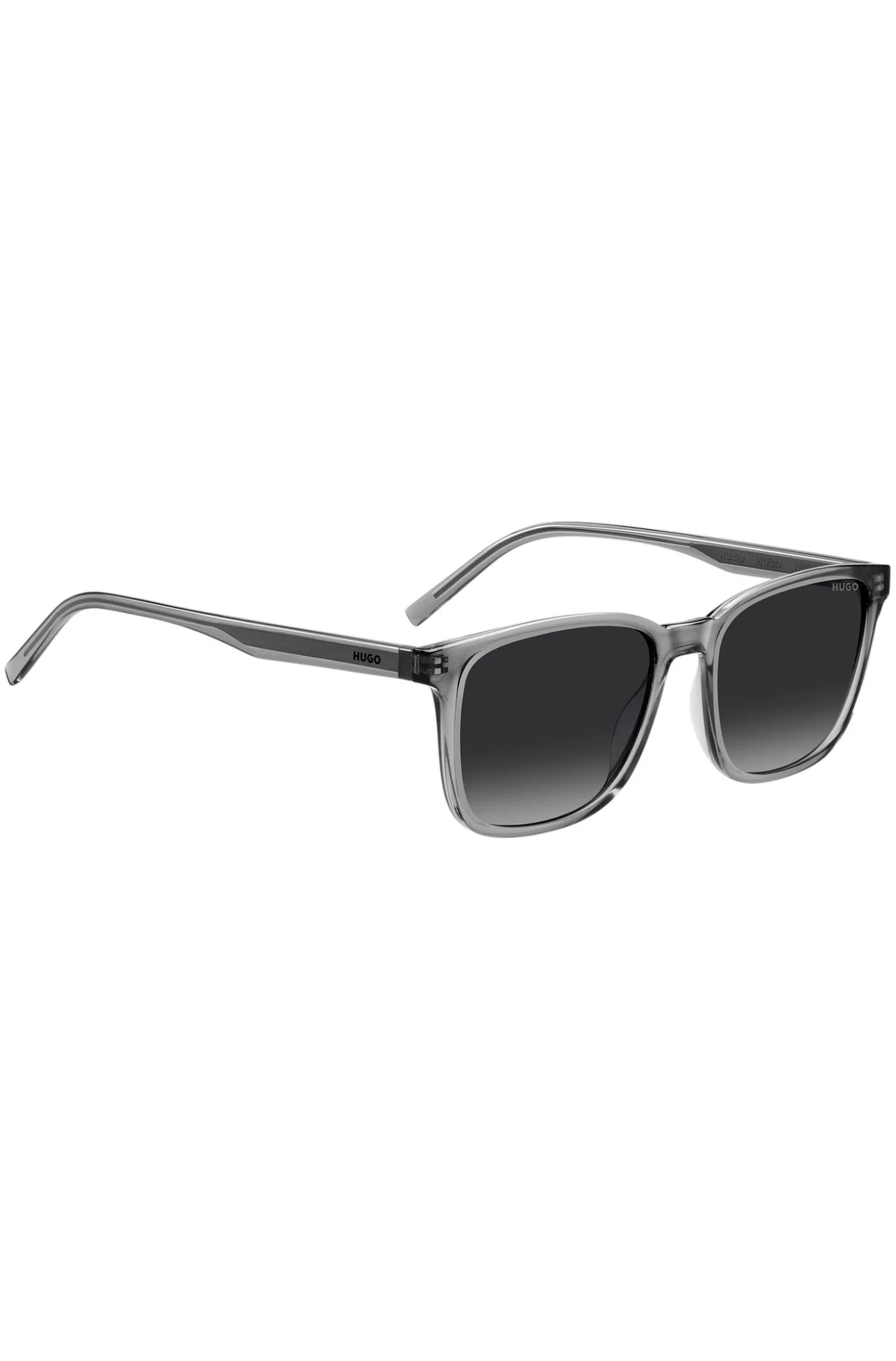 Grey-acetate sunglasses with silver-tone core wire