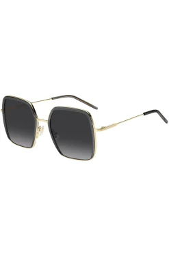 Grey-acetate sunglasses with gold-tone steel