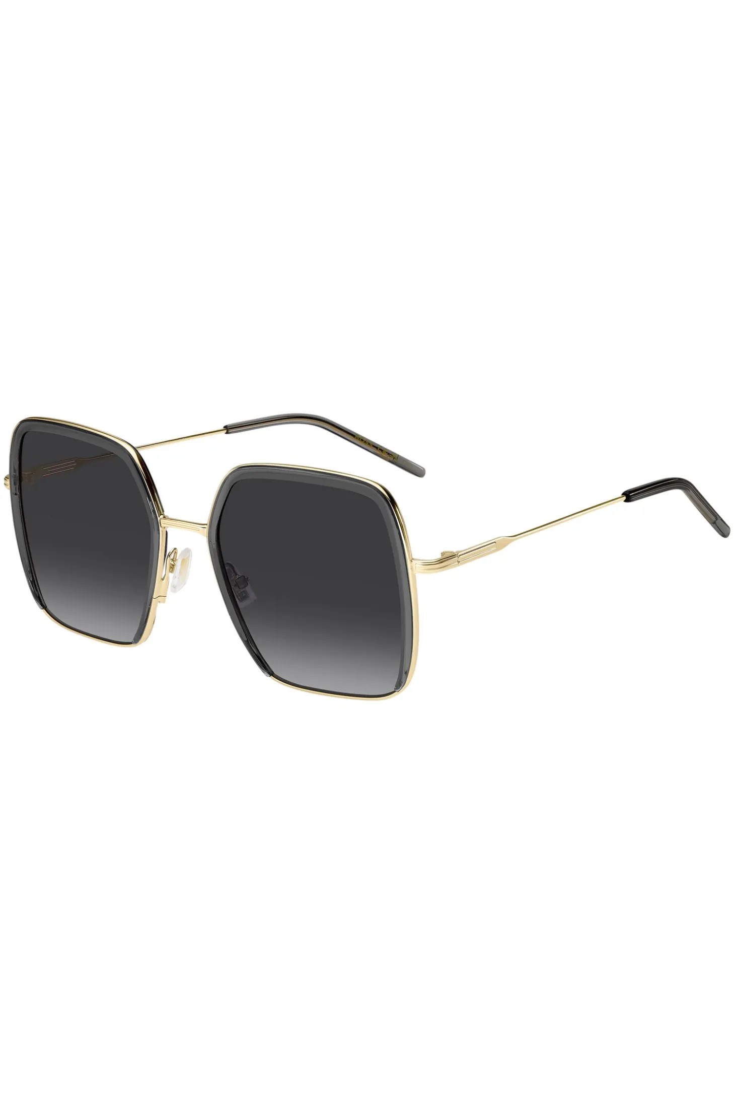 Grey-acetate sunglasses with gold-tone steel