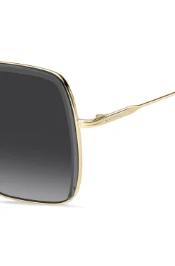 Grey-acetate sunglasses with gold-tone steel