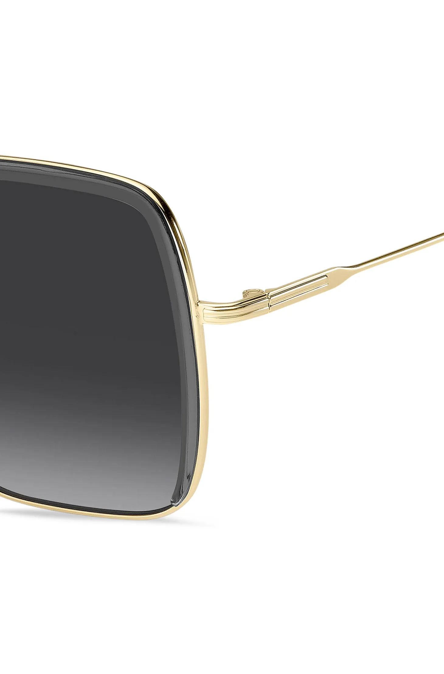 Grey-acetate sunglasses with gold-tone steel
