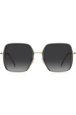 Grey-acetate sunglasses with gold-tone steel
