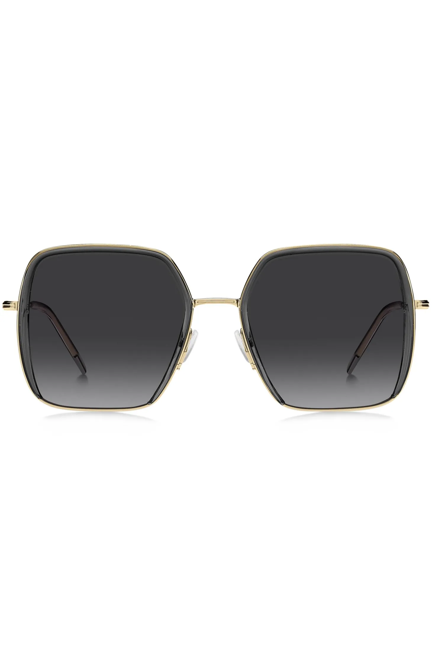 Grey-acetate sunglasses with gold-tone steel