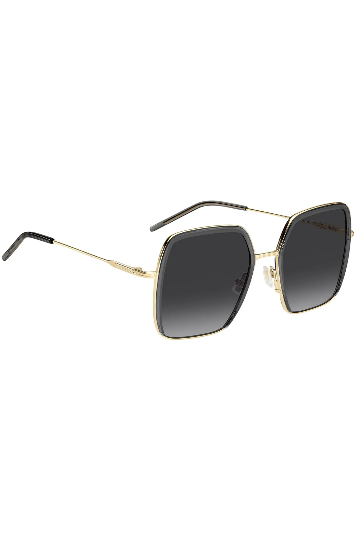 Grey-acetate sunglasses with gold-tone steel