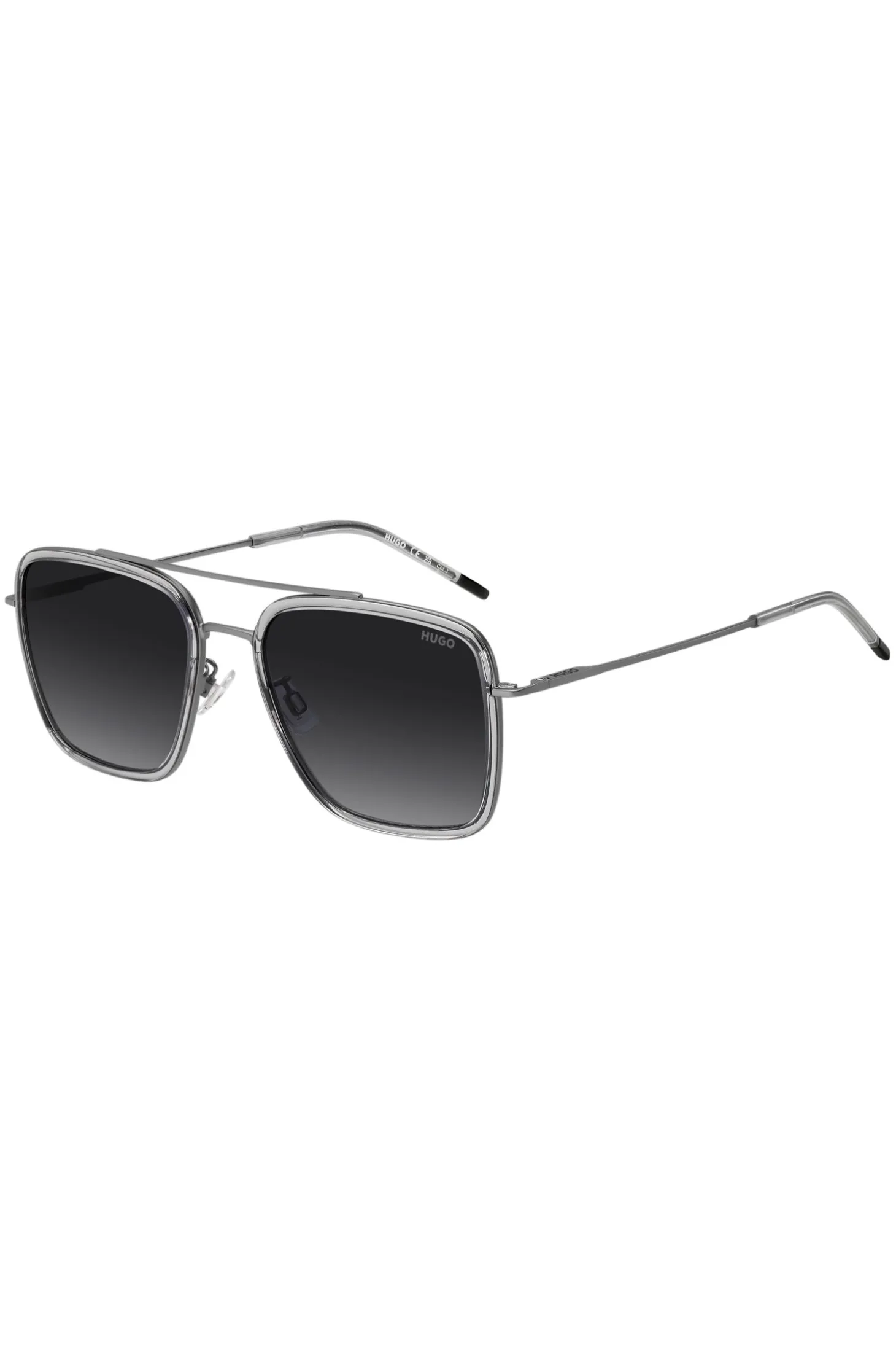Grey sunglasses with double bridge