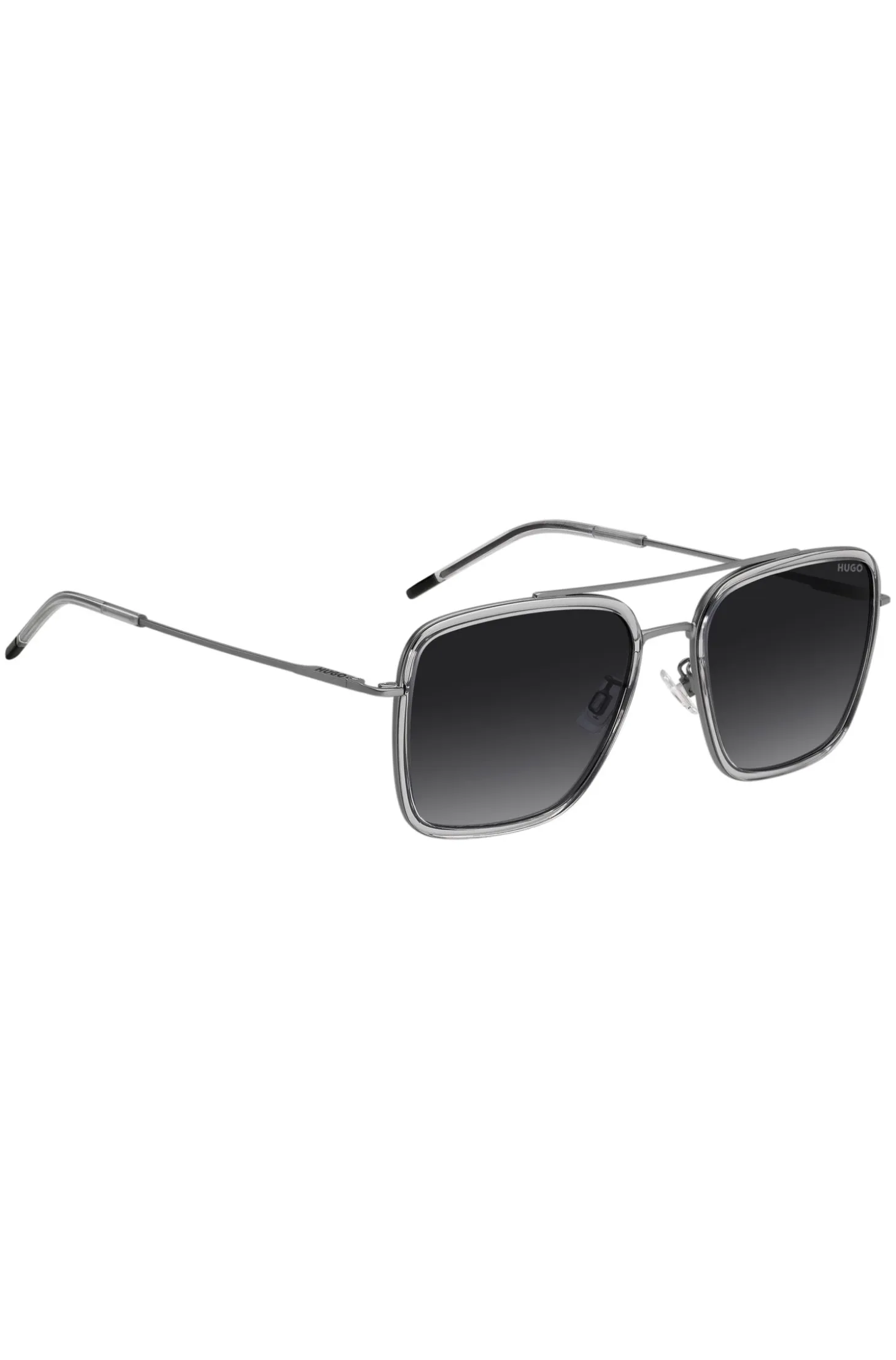 Grey sunglasses with double bridge