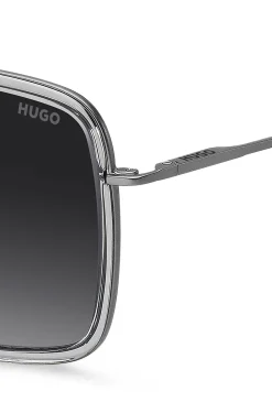 Grey sunglasses with double bridge
