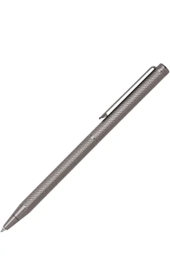 Gunmetal ballpoint pen with engraved pattern