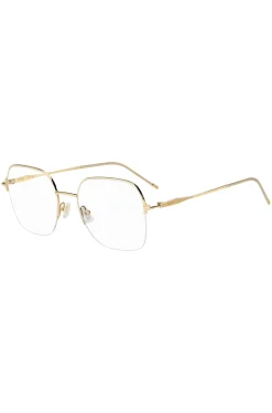 Half-rim gold-tone optical frames with embossed logo