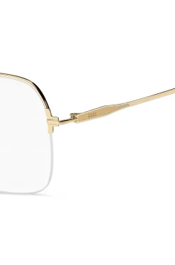Half-rim gold-tone optical frames with embossed logo