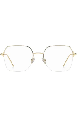 Half-rim gold-tone optical frames with embossed logo
