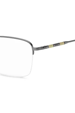 Half-rim optical frames with tubular temples