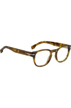 Havana-acetate optical frames with signature silver-tone detail