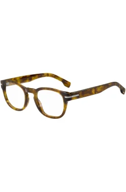 Havana-acetate optical frames with signature silver-tone detail