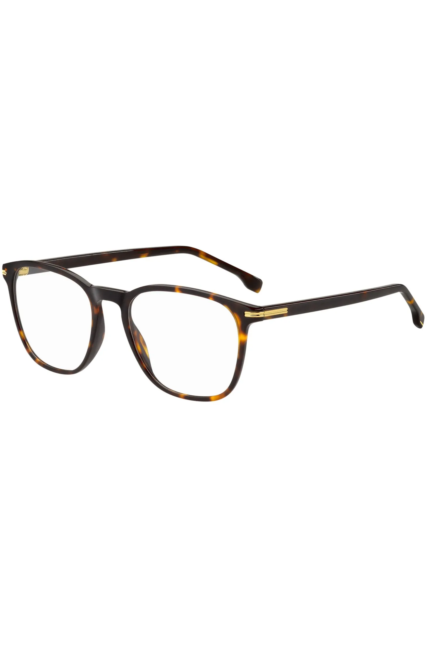 Havana-acetate optical frames with gold-tone hardware