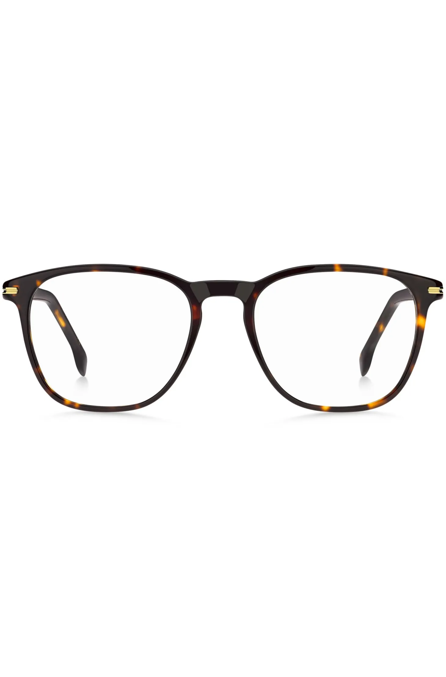Havana-acetate optical frames with gold-tone hardware