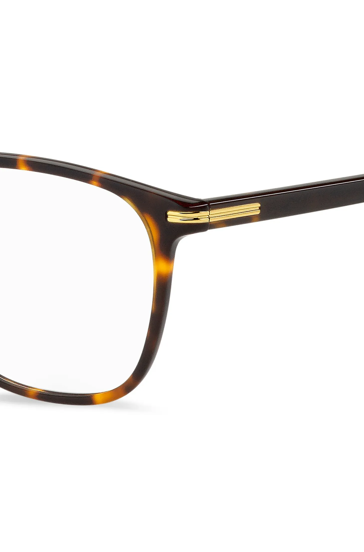 Havana-acetate optical frames with gold-tone hardware