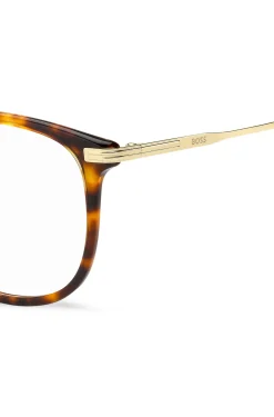 Havana-acetate optical frames with gold-tone temples