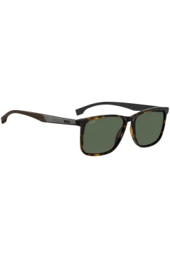 Havana-acetate sunglasses with rubber temples