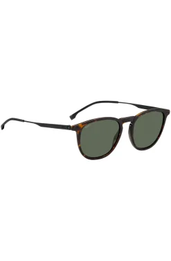 Havana-acetate sunglasses with steel temples