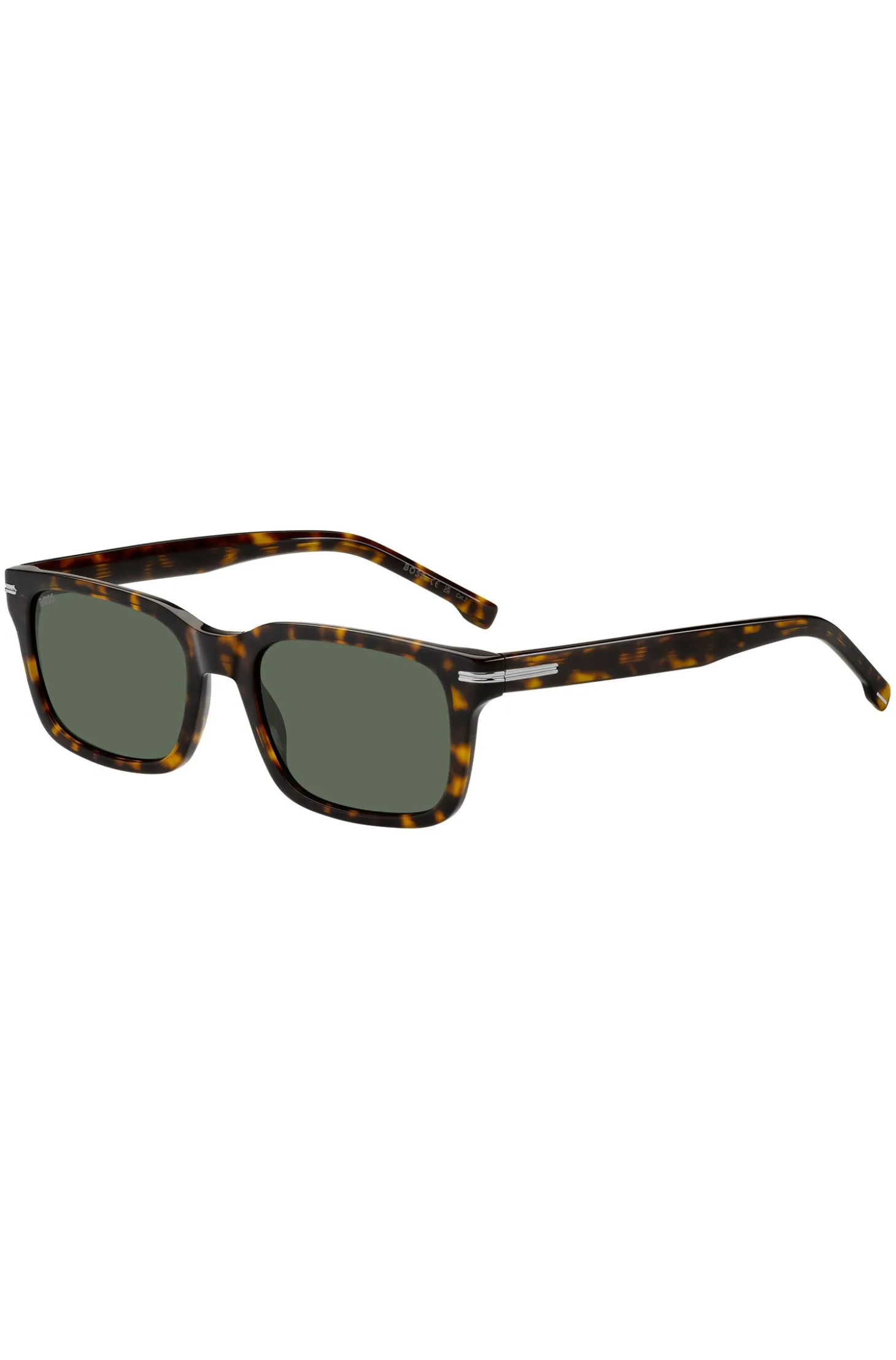 Havana-acetate sunglasses with silver-tone hardware