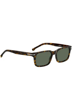 Havana-acetate sunglasses with silver-tone hardware
