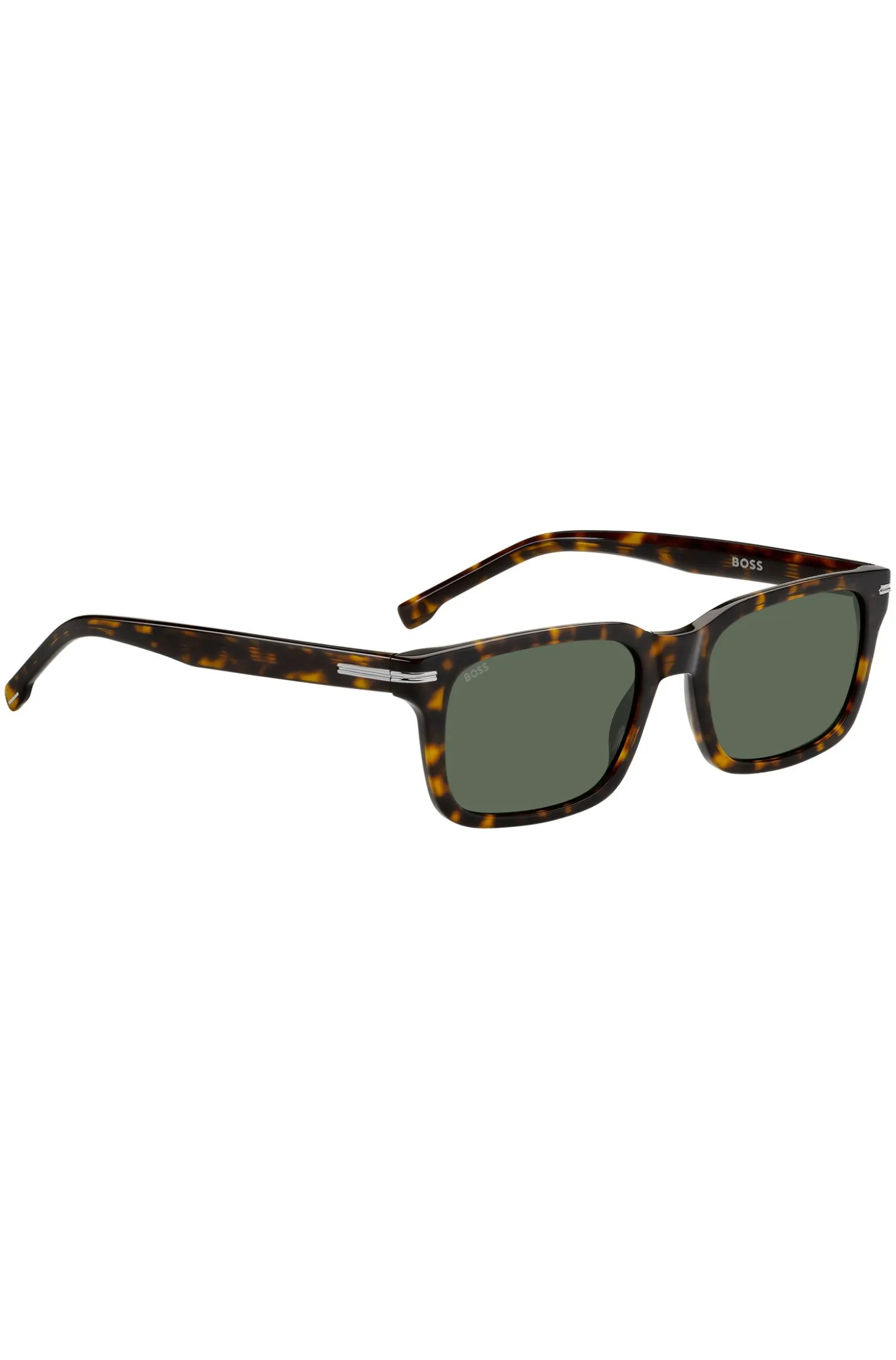 Havana-acetate sunglasses with silver-tone hardware