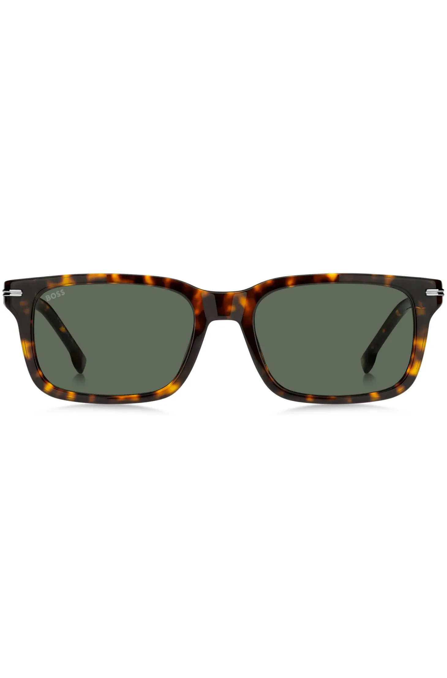 Havana-acetate sunglasses with silver-tone hardware