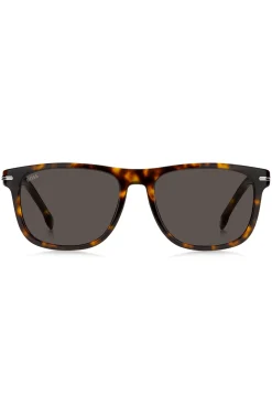 Havana-acetate sunglasses with silver-tone hardware