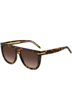 Havana-acetate sunglasses with gold-tone hardware