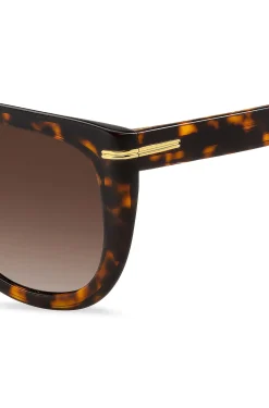 Havana-acetate sunglasses with gold-tone hardware