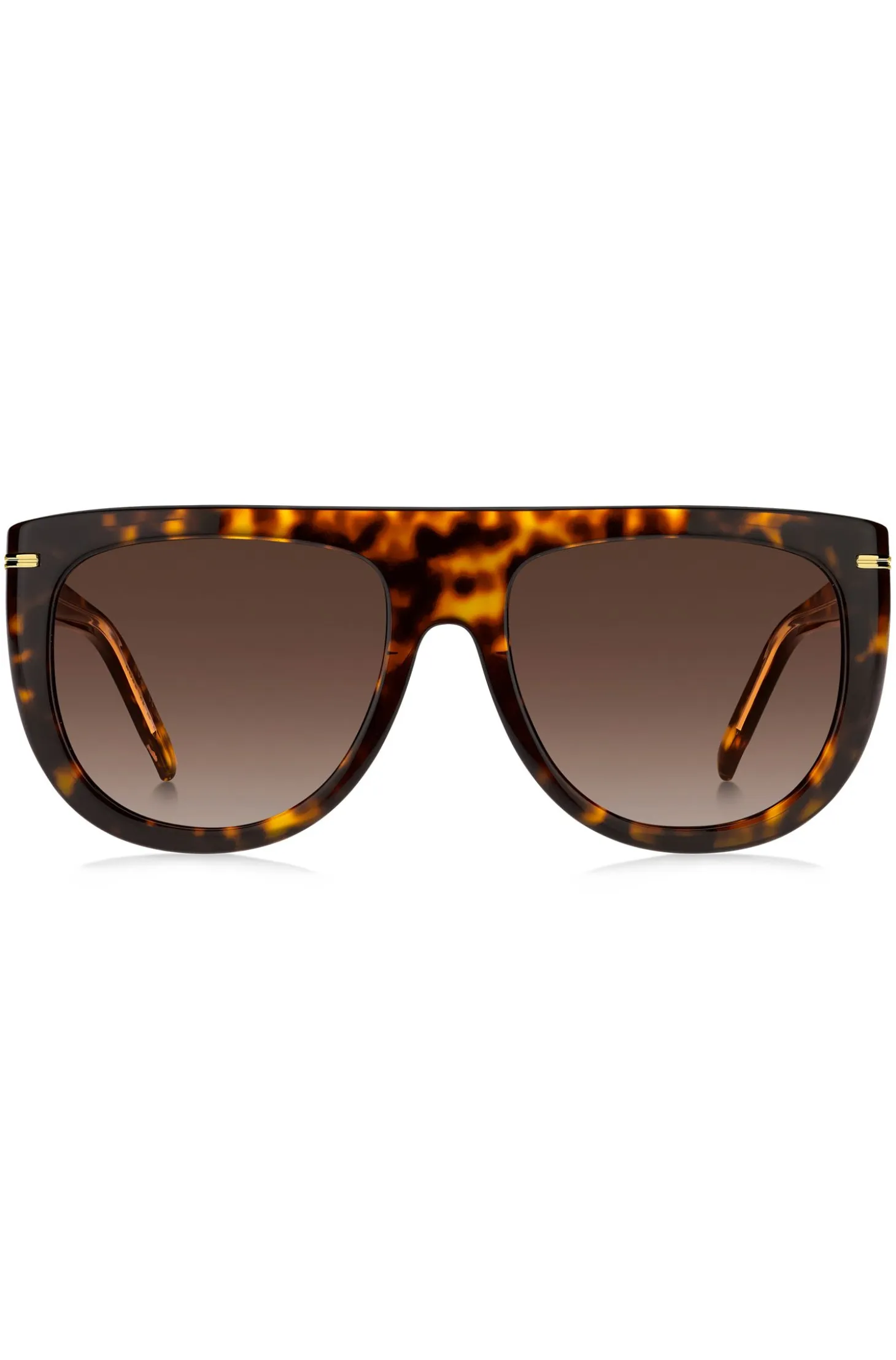 Havana-acetate sunglasses with gold-tone hardware
