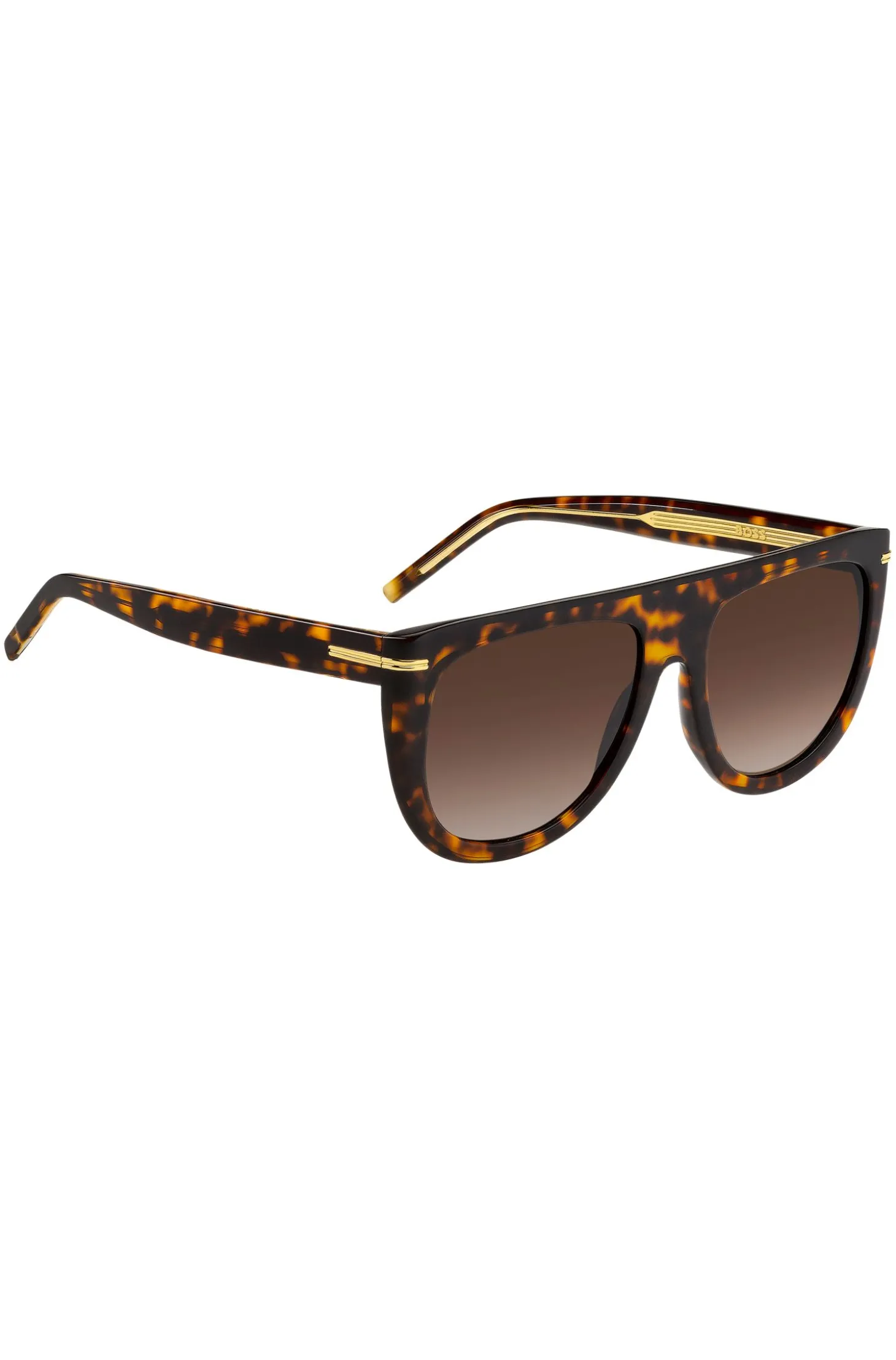 Havana-acetate sunglasses with gold-tone hardware