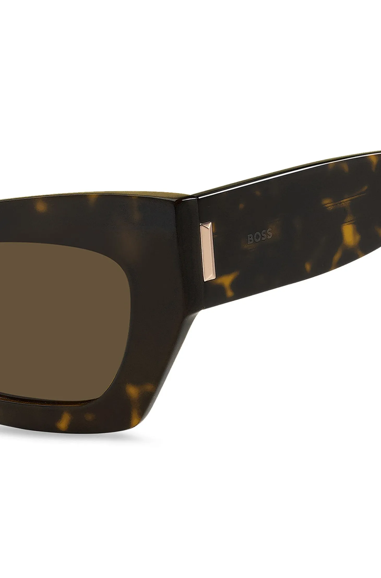 Havana-acetate sunglasses with signature hardware