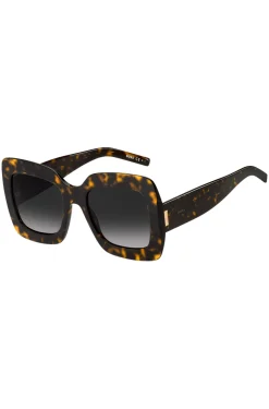 Havana-acetate sunglasses with signature hardware